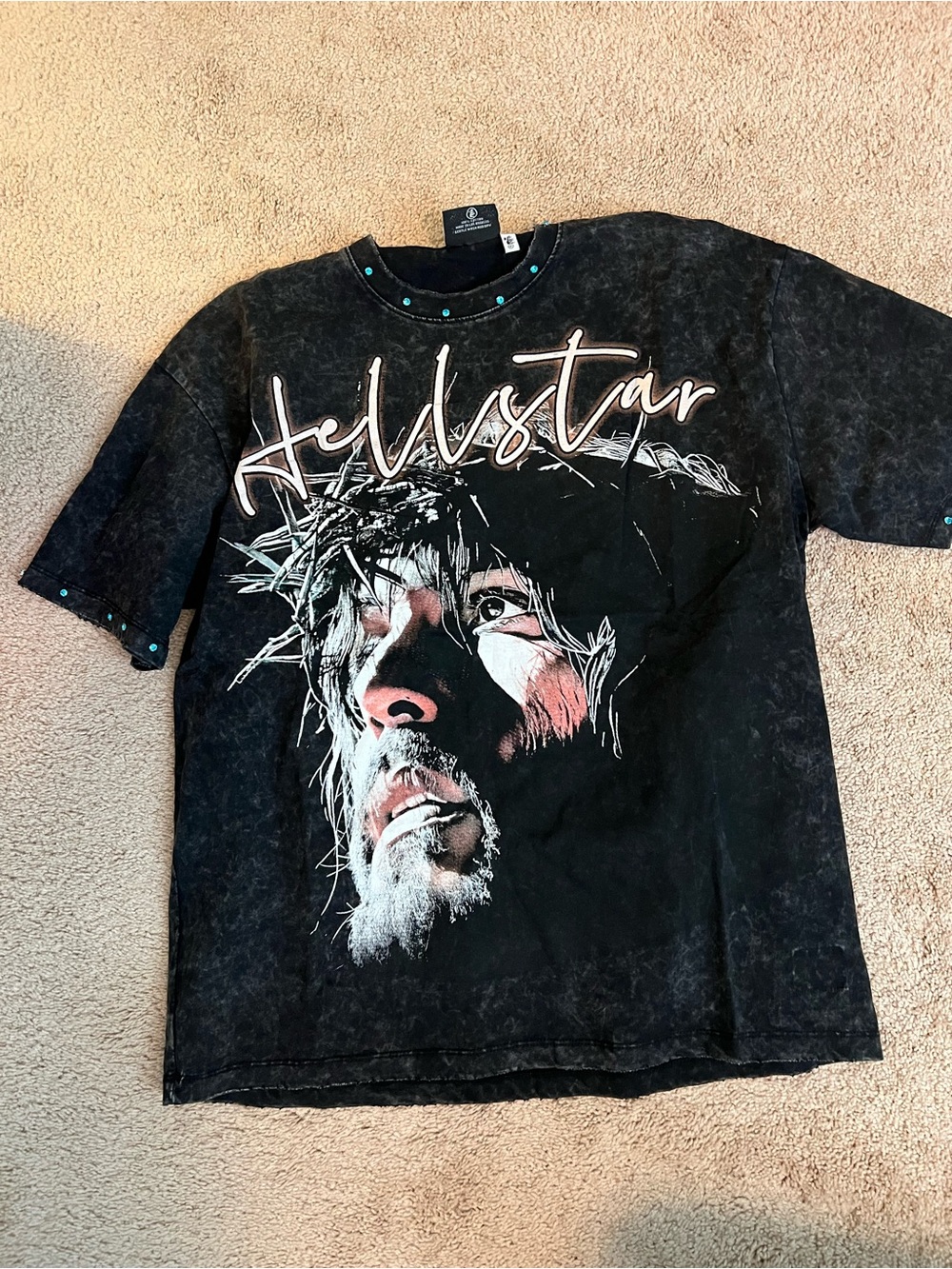 Hellstar Black Graphic Short Sleeve Tee - Men